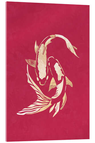 Acrylic print Viva Magenta Koi Fish