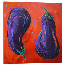 Galleriprint Two Aubergines on orange