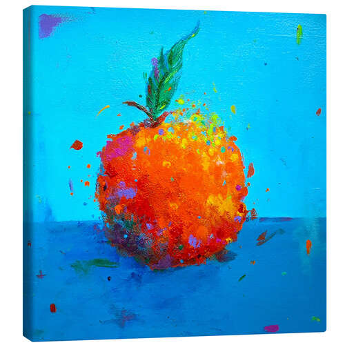 Canvas print Tangerine on blue