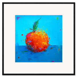 Framed art print Tangerine on blue