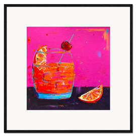 Gerahmter Kunstdruck Pink Cocktail