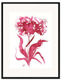 Impression artistique encadrée Magenta Floral