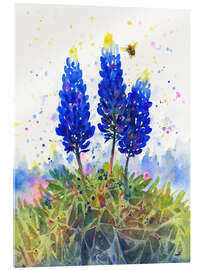 Akryylilasitaulu Bluebonnets and Bumblebee