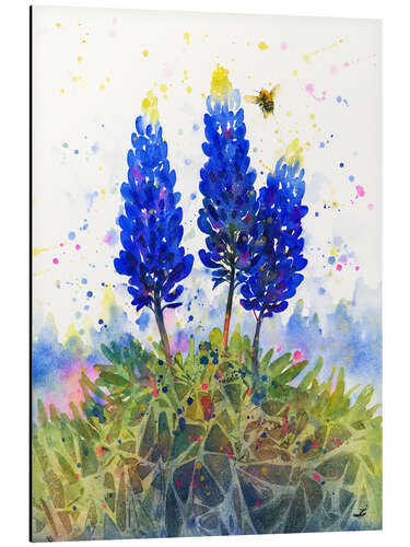 Cuadro de aluminio Bluebonnets and Bumblebee