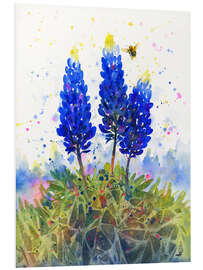 Hartschaumbild Wiesenlupine und Hummel