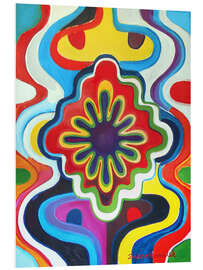 Tableau en PVC Colorful abstract flower