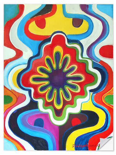 Sticker mural Colorful abstract flower