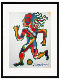 Gerahmter Kunstdruck Fußballspieler