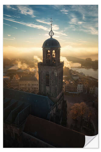 Wandsticker Deventer in Nebel gehüllt