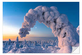 Selvklebende plakat Majestic ice sculptures in Lapland