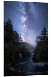 Foam board print The Milky Way over the Oregon coast