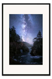 Gerahmter Kunstdruck Die Milchstraße über den Küste Oregons