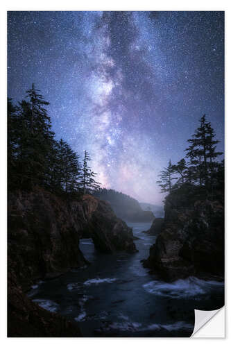 Naklejka na ścianę The Milky Way over the Oregon coast