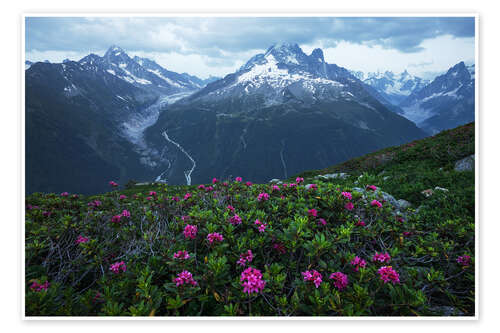 Poster Blaue Stunde in den Französischen Alpen