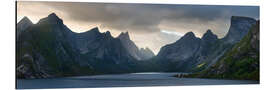 Alubild Ein gewaltiges Fjord Panorama auf den Lofoten