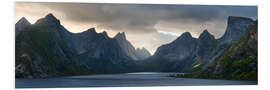 Quadro em PVC A huge fjord panorama on the Lofoten