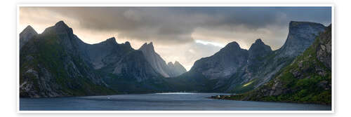 Poster Ein gewaltiges Fjord Panorama auf den Lofoten