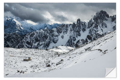 Selvklebende plakat View of the Lavaredo hut