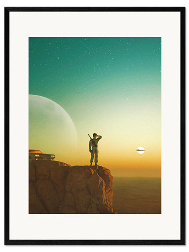 Ingelijste kunstdruk Space Hunt
