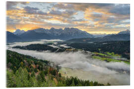 Acrylglas print View of the Karwendel mountains