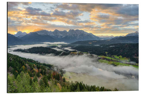 Aluminiumtavla View of the Karwendel mountains