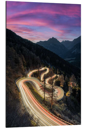 Obraz na aluminium Maloja Pass in Switzerland in the evening