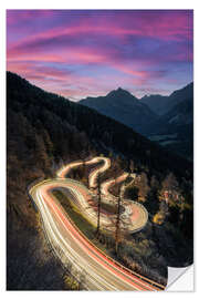 Naklejka na ścianę Maloja Pass in Switzerland in the evening