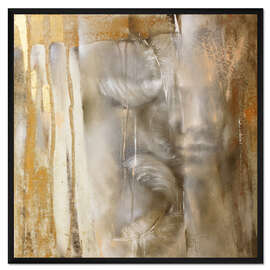 Gerahmter Kunstdruck Cora mit Federn