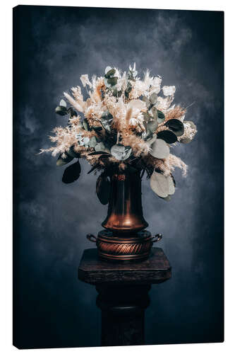 Canvas print Dried flowers with eucalyptus