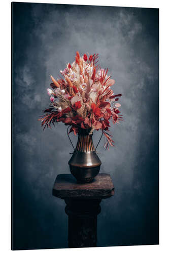 Aluminiumsbilde Dried flowers with red grasses