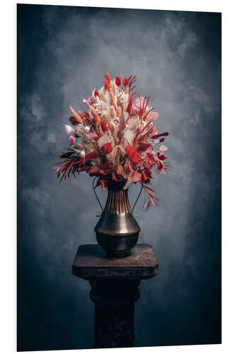 PVC-taulu Dried flowers with red grasses