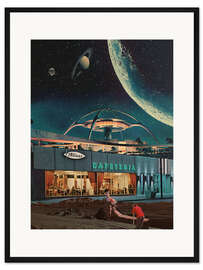 Gerahmter Kunstdruck Eine Postkarte aus dem Jahr 2346