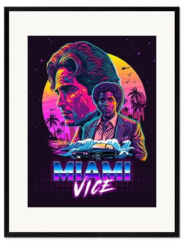 Kunsttryk i ramme Miami Vice