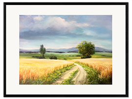 Ingelijste kunstdruk Grain Field in Summer