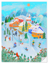 Selvklebende plakat Winter Wonderland  in the Alps