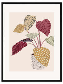 Gerahmter Kunstdruck Bunte Zimmerpflanze