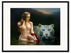 Kehystetty taidepainatus Tiger Goddess