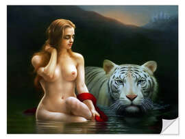 Selvklebende plakat Tiger Goddess