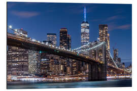 Magnettafel Brooklyn Bridge bei Nacht