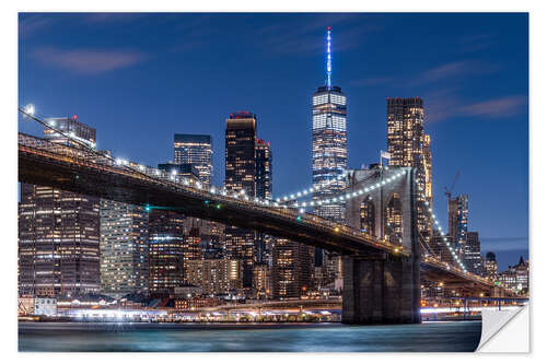 Sticker mural Brooklyn Bridge by Night