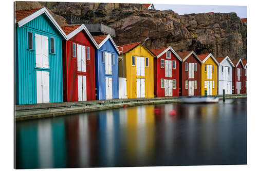 Galleriprint Swedish Wooden Huts at the Harbour