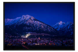 Gerahmter Kunstdruck Oberstdorf, Lichter der Stadt