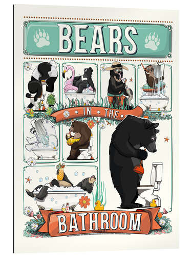 Stampa su plexi-alluminio Bears in the Bathroom