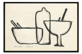 Gerahmter Kunstdruck Geschirr Stillleben