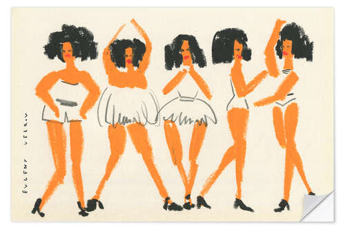 Selvklæbende plakat Dancing Girls