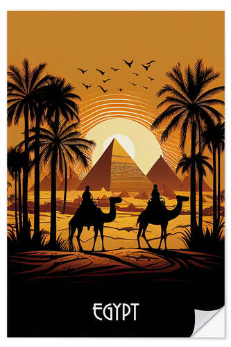 Selvklebende plakat Travel to Egypt