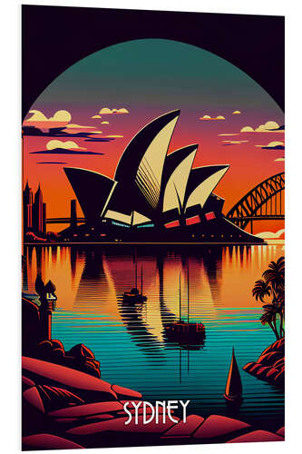 Hartschaumbild Reiseplakat Sydney