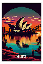 Wandbild  Reiseplakat Sydney - Durro Art