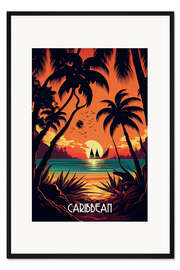 Gerahmter Kunstdruck Reiseplakat Karibik