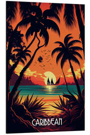 Magnettafel Reiseplakat Karibik